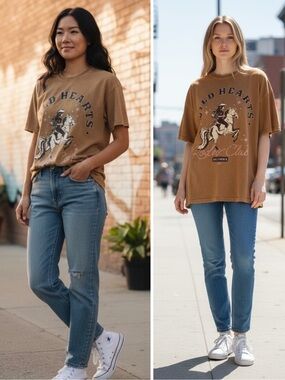 NWT Arizona Jean Company Wild Hearts Rodeo Club Oversized T Shirt